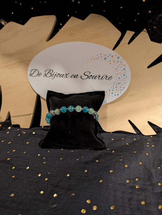 Bracelet en perles d&#039;agate veine de dragon